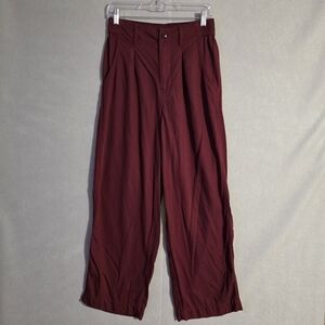 Madewell Cabernet The Neale Straight Leg Pant In Drapeweave NI613 Size 4